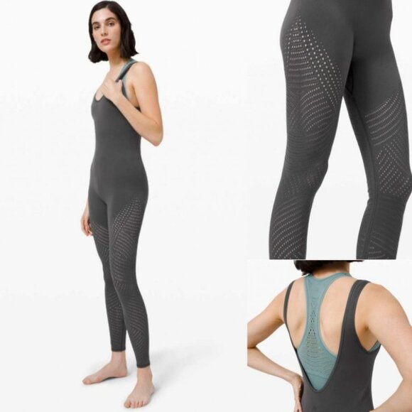 Lululemon 2020 Dance Onesie Graphite Grey Jumpsuit Seamless Knit One Piece 2 - Picture 2 of 14